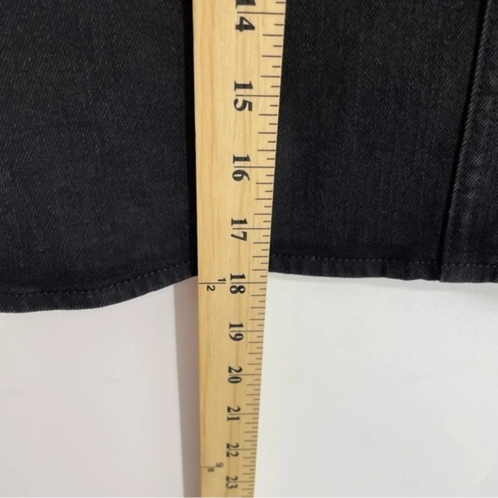 J. Crew Black Stretch Denim Mini Skirt Studded Sides Womens Sz 25‎